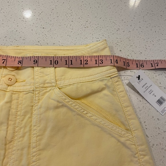 Joie Mirenda Yellow High Rise Cropped Tapered Pants Color Banana NEW - Picture 3 of 15